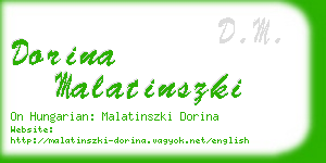 dorina malatinszki business card